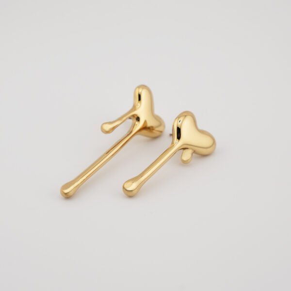 Alternative view of Σκουλαρίκια Χρυσά Melt heart