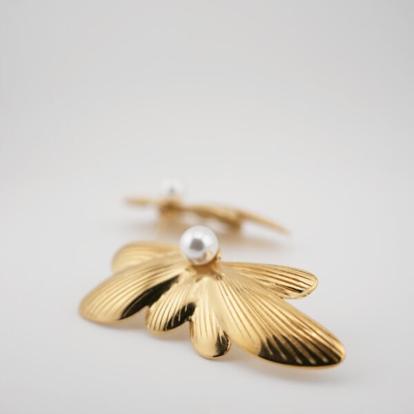 Alternative view of Σκουλαρίκια Χρυσά Flower