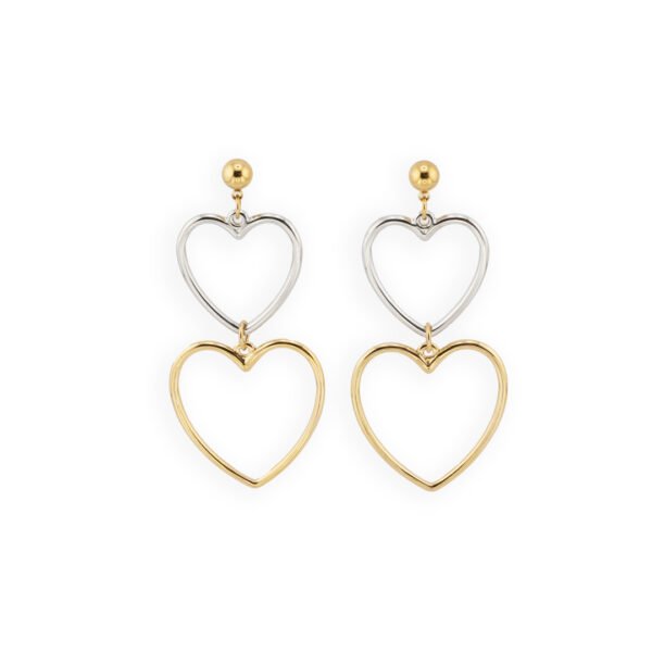 Σκουλαρίκια Χρυσά-Ασημένια Cherished Hearts
