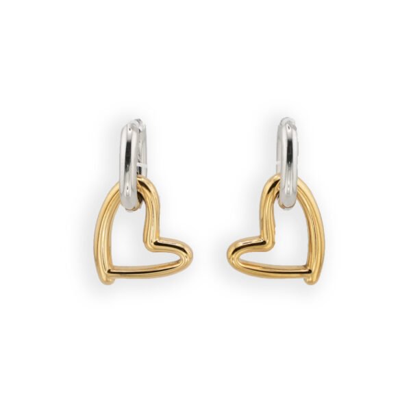 Σκουλαρίκια Χρυσά-Ασημένια Golden Heartbeat