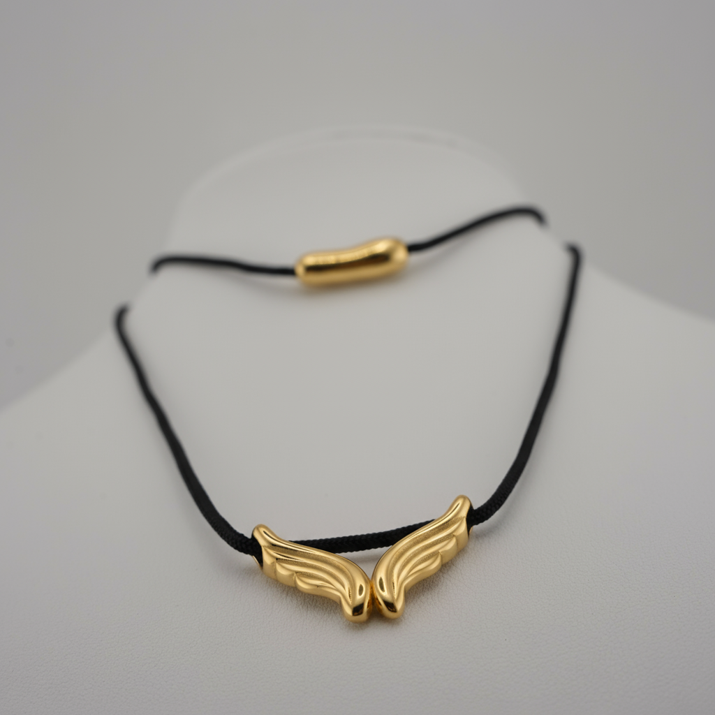 Coshe.gr -%wc_product_cat% Κολιέ Χρυσό Feathered Elegance Choker