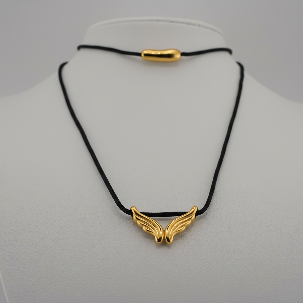 Coshe.gr -%wc_product_cat% Κολιέ Χρυσό Feathered Elegance Choker - Image 6