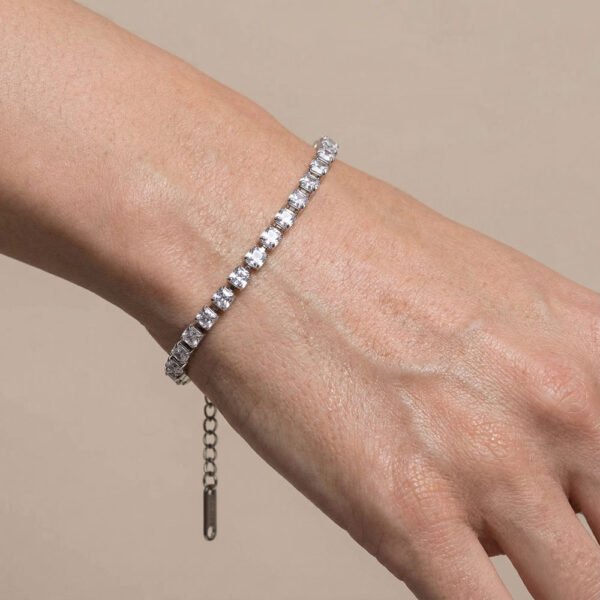 Coshe.gr -%wc_product_cat% Alternative view of Βραχιόλι Ριβιέρα Ασημένιo Clear Ice