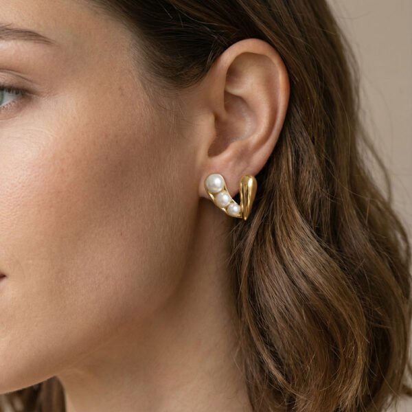 Alternative view of Σκουλαρίκια Χρυσά Celia