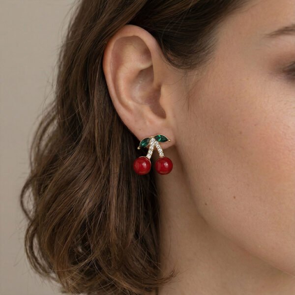 Alternative view of Σκουλαρίκια Χρυσά Cherry