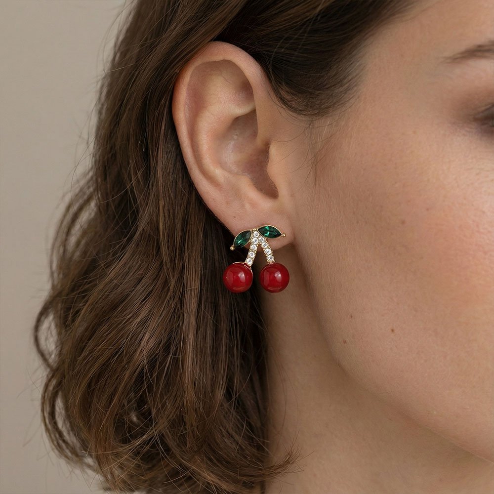 Coshe.gr -%wc_product_cat% Σκουλαρίκια Χρυσά Cherry - Image 2