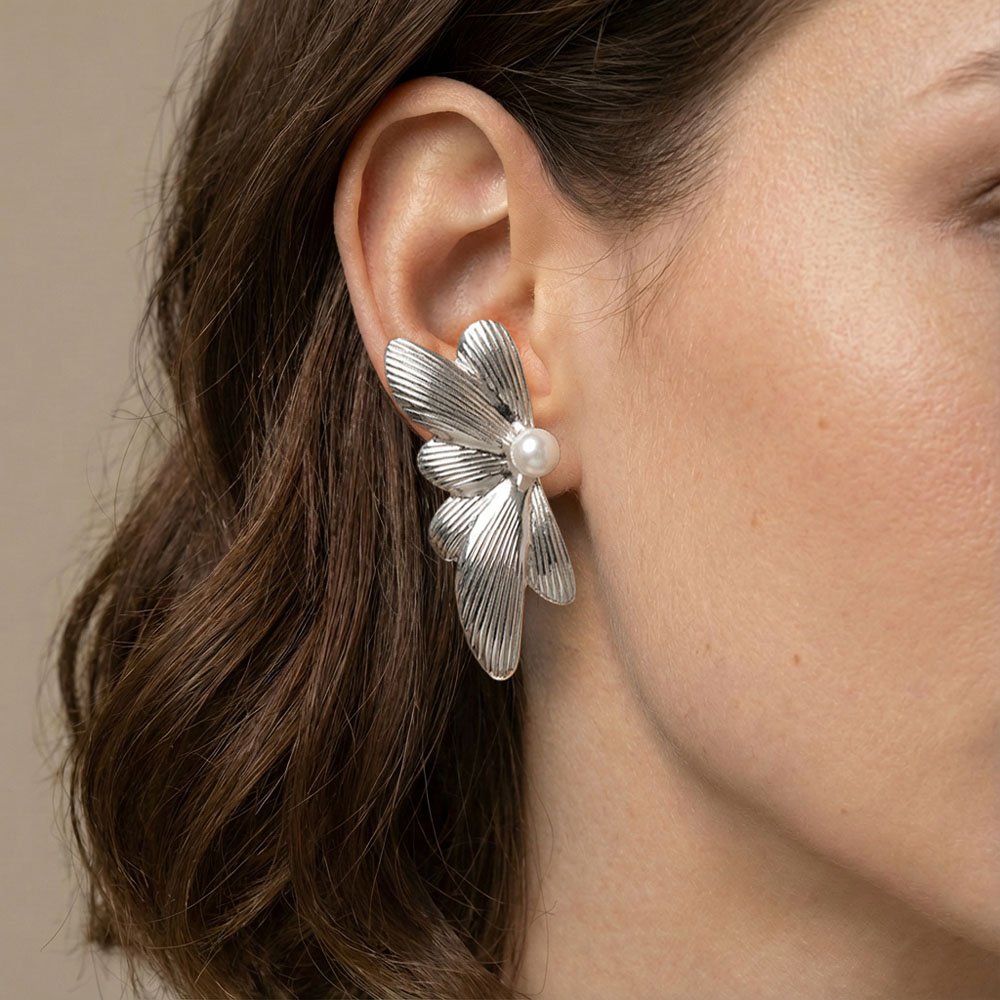 Coshe.gr -%wc_product_cat% Σκουλαρίκια Ασημένι Flower - Image 2