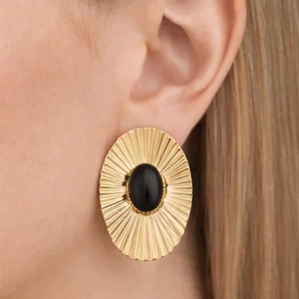 Alternative view of Σκουλαρίκια Χρυσά  Black Lamer