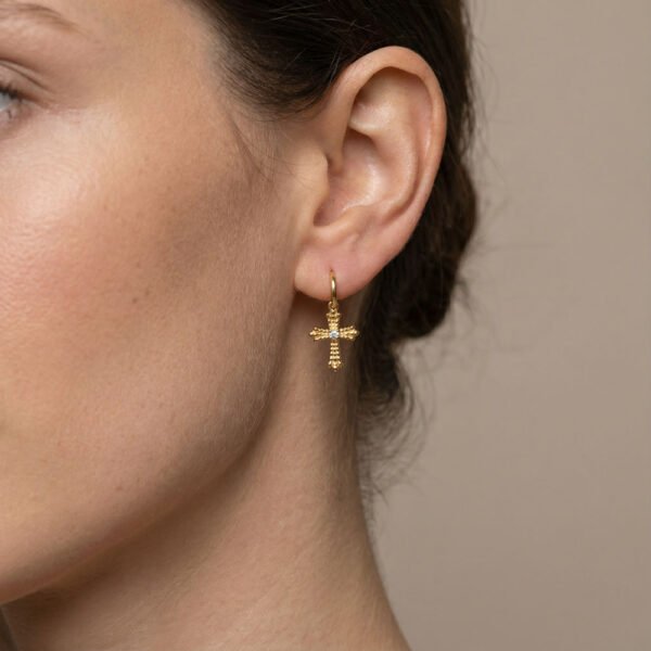 Alternative view of Σκουλαρίκια Χρυσά LuxCross Gold