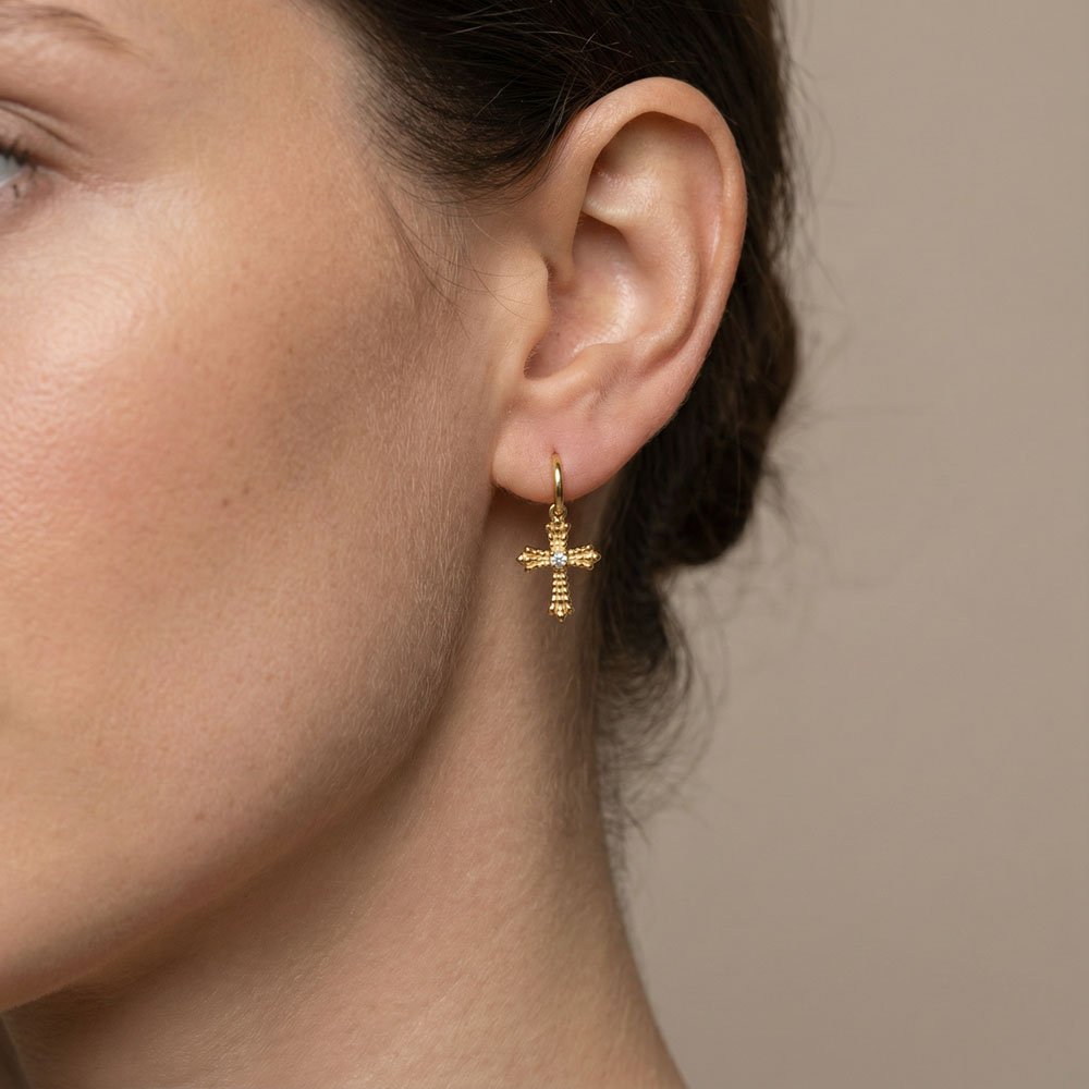 Coshe.gr -%wc_product_cat% Σκουλαρίκια Χρυσά LuxCross Gold - Image 2