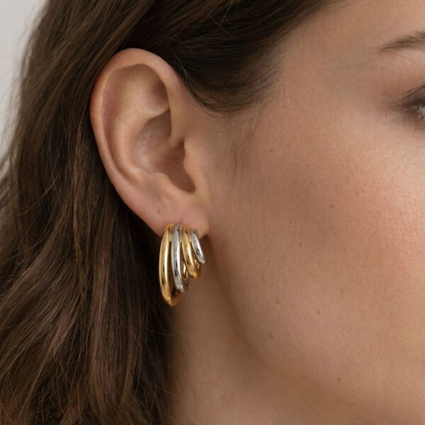 Coshe.gr -%wc_product_cat% Alternative view of Σκουλαρίκια Χρυσά - Ασημένια Molly GS