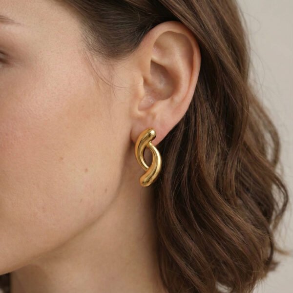 Alternative view of Σκουλαρίκια Χρυσά Golden Glow