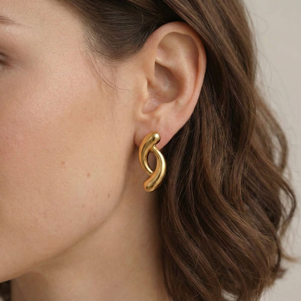 Coshe.gr -%wc_product_cat% Σκουλαρίκια Χρυσά Golden Glow - Image 2