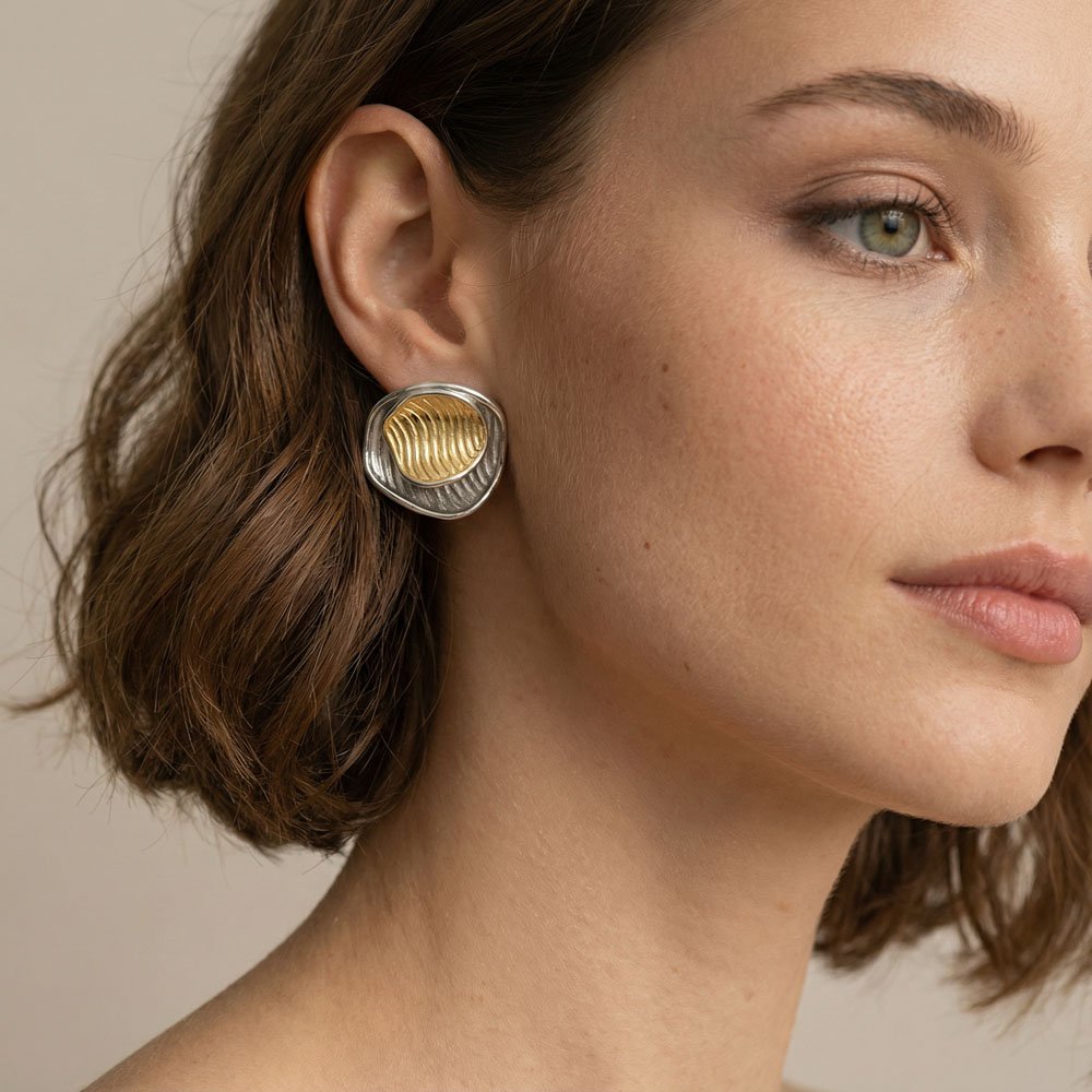 Coshe.gr -%wc_product_cat% Σκουλαρίκια Χρυσά - Ασημένια Coriander - Image 2