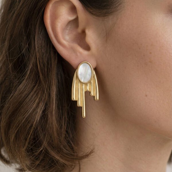Alternative view of Σκουλαρίκια Χρυσά Mother of Pearl