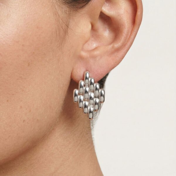 Alternative view of Σκουλαρίκια Ασημένια Cane