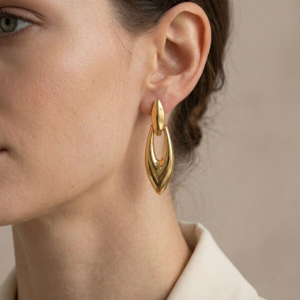 Alternative view of Σκουλαρίκια Χρυσά Ethereal Tears