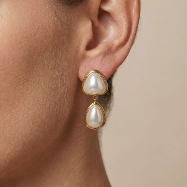 Alternative view of Σκουλαρίκια Χρυσά Vintage Elizabeth Gold