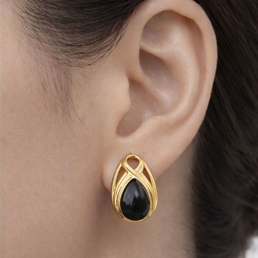 Coshe.gr -%wc_product_cat% Σκουλαρίκια Χρυσά Midnight Tears - Image 4