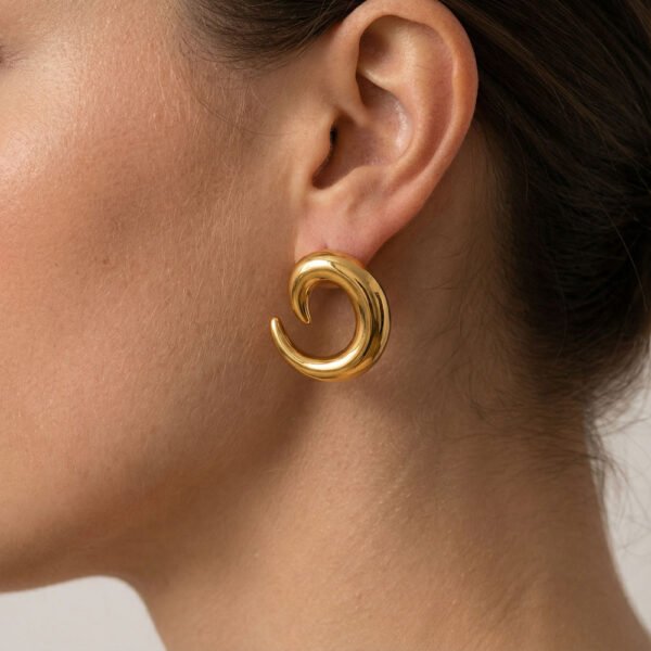 Coshe.gr -%wc_product_cat% Alternative view of Σκουλαρίκια Χρυσά Elegant Curves