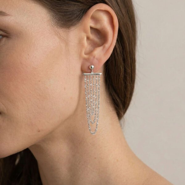 Alternative view of Σκουλαρίκια Ασημένια Chic Chains