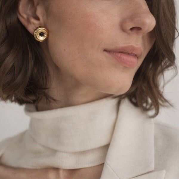 Alternative view of Σκουλαρίκια Χρυσά Black Pearl