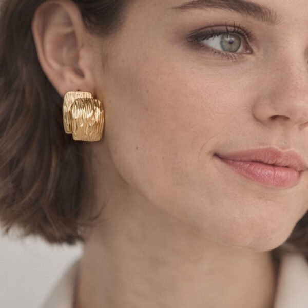 Alternative view of Σκουλαρίκια Χρυσά Statement Gold