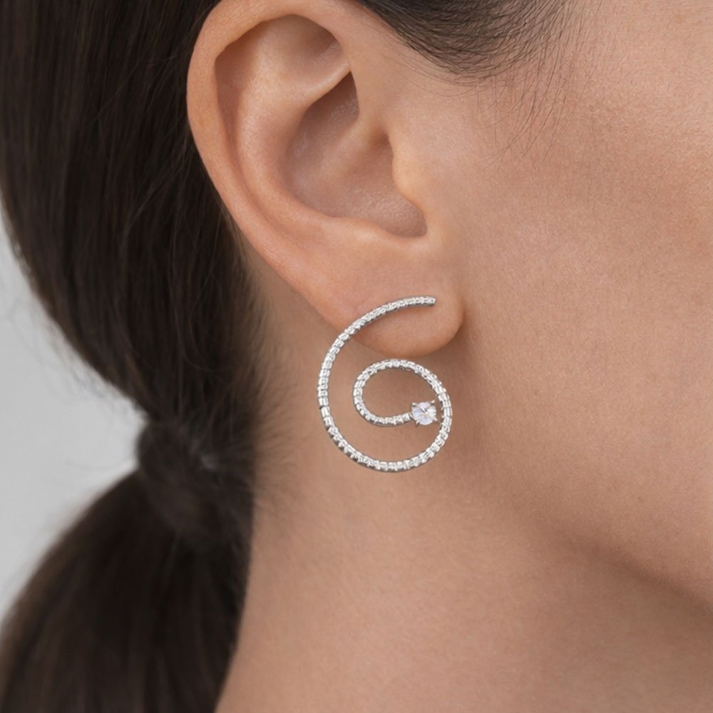 Coshe.gr -%wc_product_cat% Σκουλαρίκια Ασημένια Strassy S - Image 2