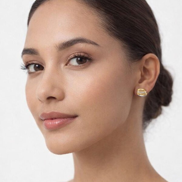 Alternative view of Σκουλαρίκια Χρυσά-Ασημένια Alma