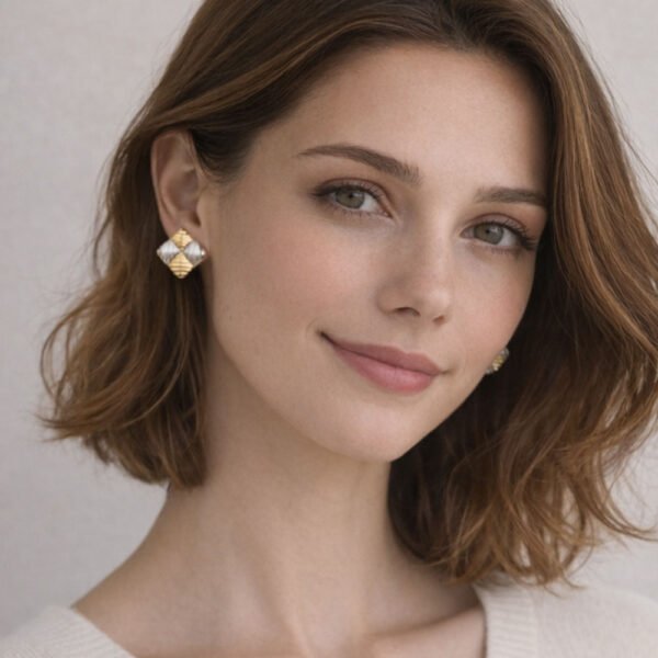 Alternative view of Σκουλαρίκια Χρυσά-ασημένια Sirena