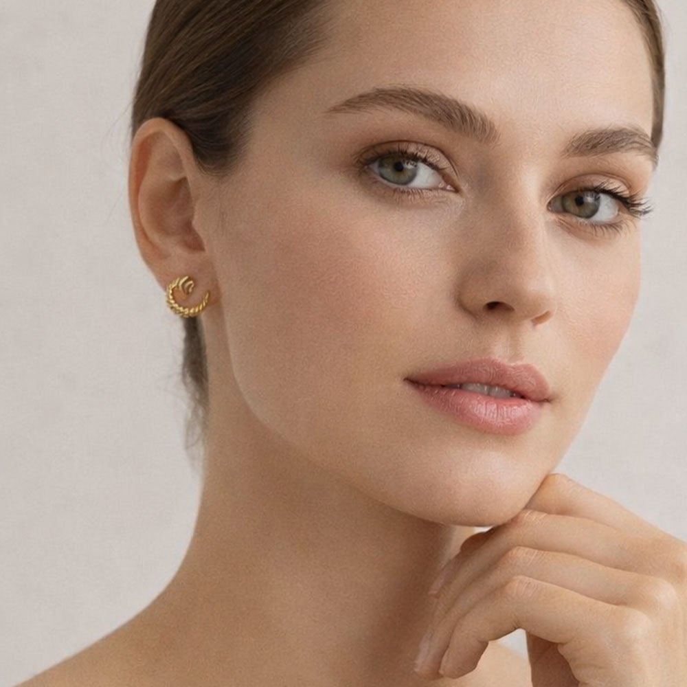 Coshe.gr -%wc_product_cat% Σκουλαρίκια Χρυσά Golden Spirals - Image 2