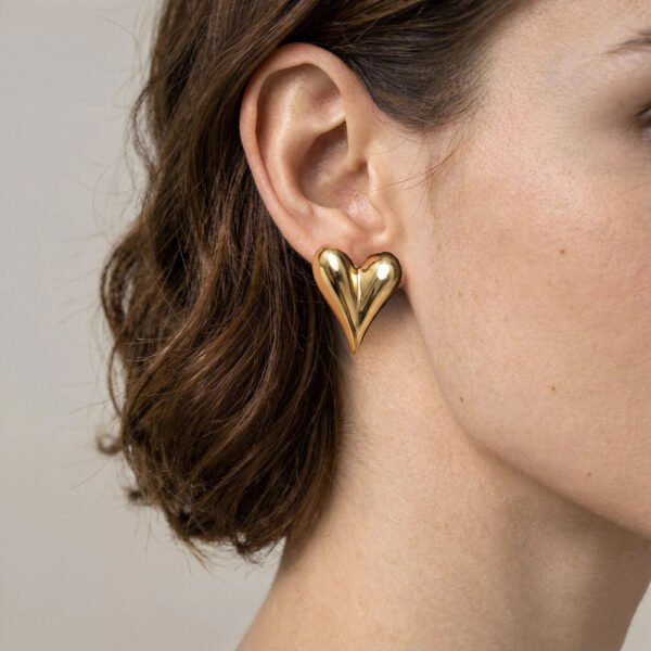 Alternative view of Σκουλαρίκια Χρυσά Heart