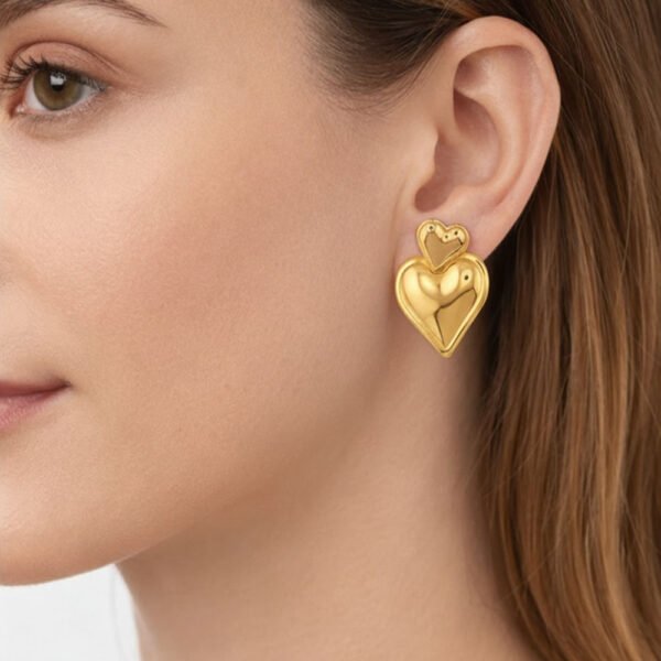 Alternative view of Σκουλαρίκια Χρυσά Amora Hoops