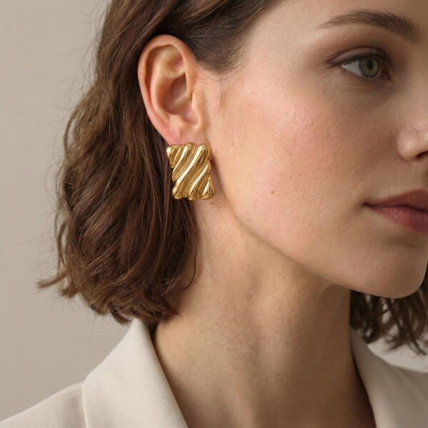 Alternative view of Σκουλαρίκια Χρυσά Flux Gold