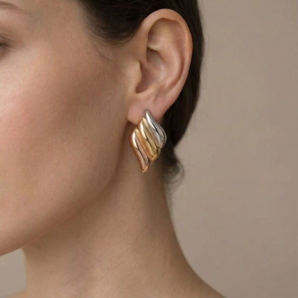 Alternative view of Σκουλαρίκια Χρυσά-Ασημένια Lolaos