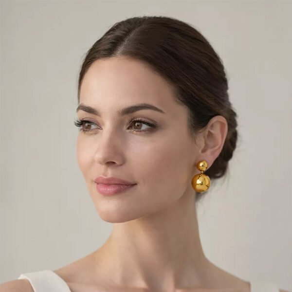 Alternative view of Σκουλαρίκια Χρυσά Jungle