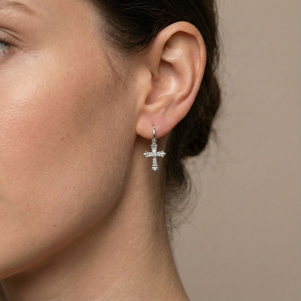 Coshe.gr -%wc_product_cat% Σκουλαρίκια Ασημένια LuxCross Silver - Image 2