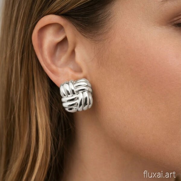 Alternative view of Σκουλαρίκια Ασημένια Cosme