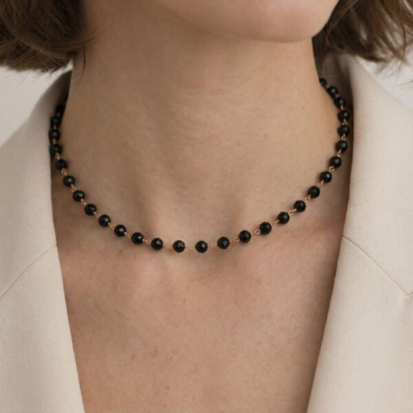 Coshe.gr -%wc_product_cat% Alternative view of Κολιέ Χρυσό Noir Grace