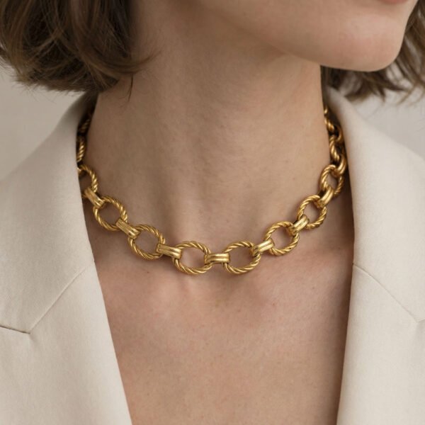 Alternative view of Κολιέ Χρυσό Elva από Ανοξείδωτο Ατσάλι