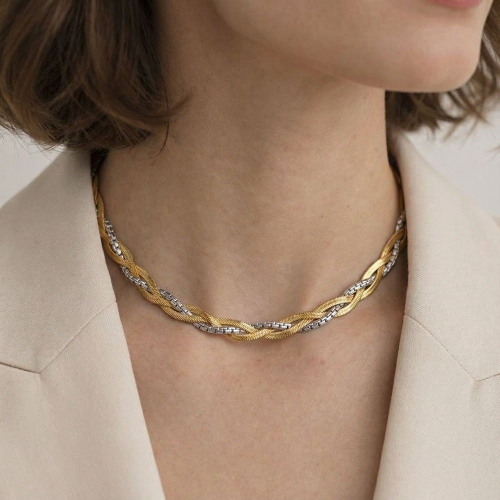 Coshe.gr -%wc_product_cat% Κολιέ Χρυσό-Ασημένιο Radiant Chain - Image 2