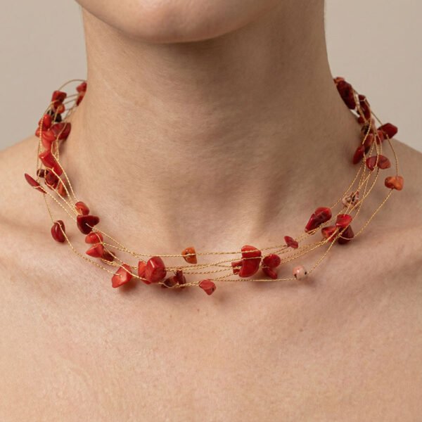 Alternative view of Κολιέ Χρυσό Choker Red Hot