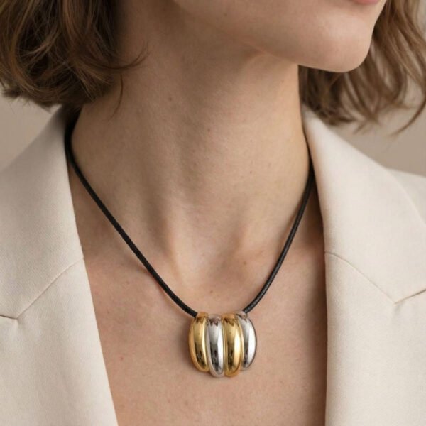 Alternative view of Κολιέ Χρυσό-Ασημένιο Vieno