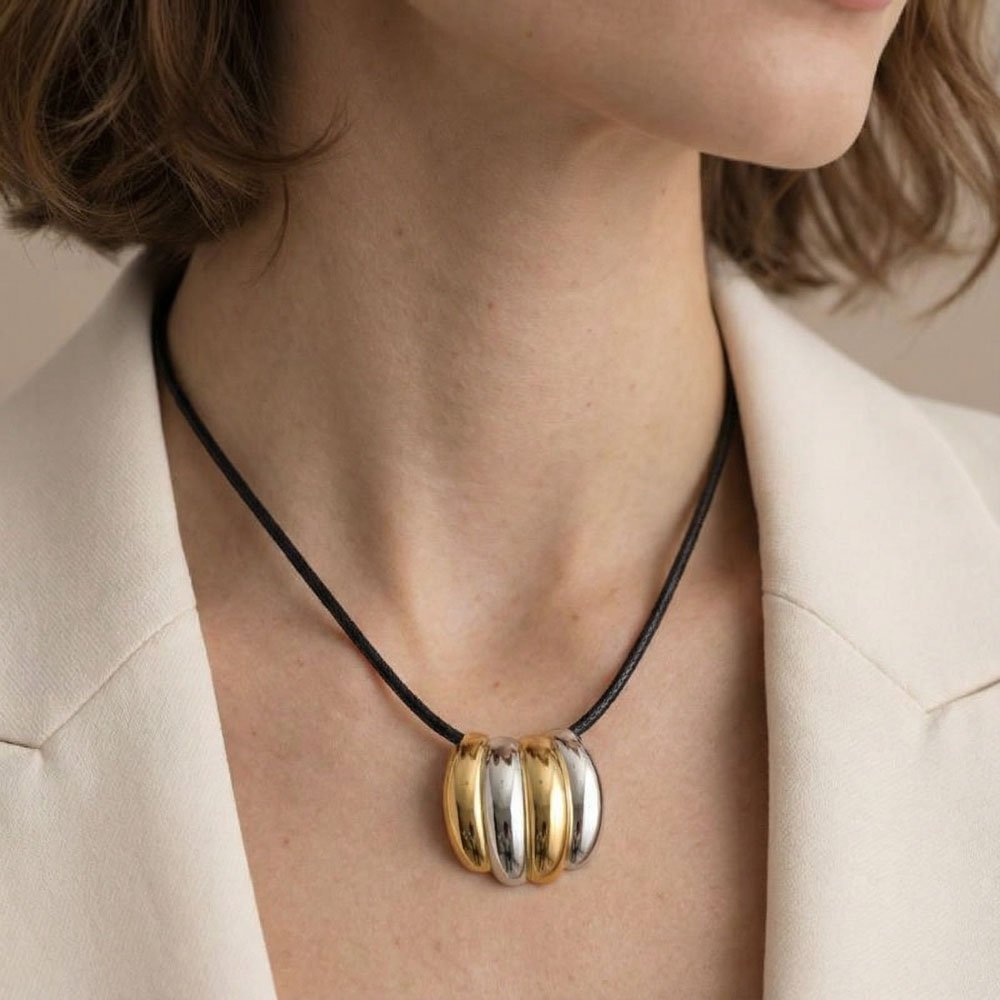 Coshe.gr -%wc_product_cat% Κολιέ Χρυσό-Ασημένιο Vieno - Image 2