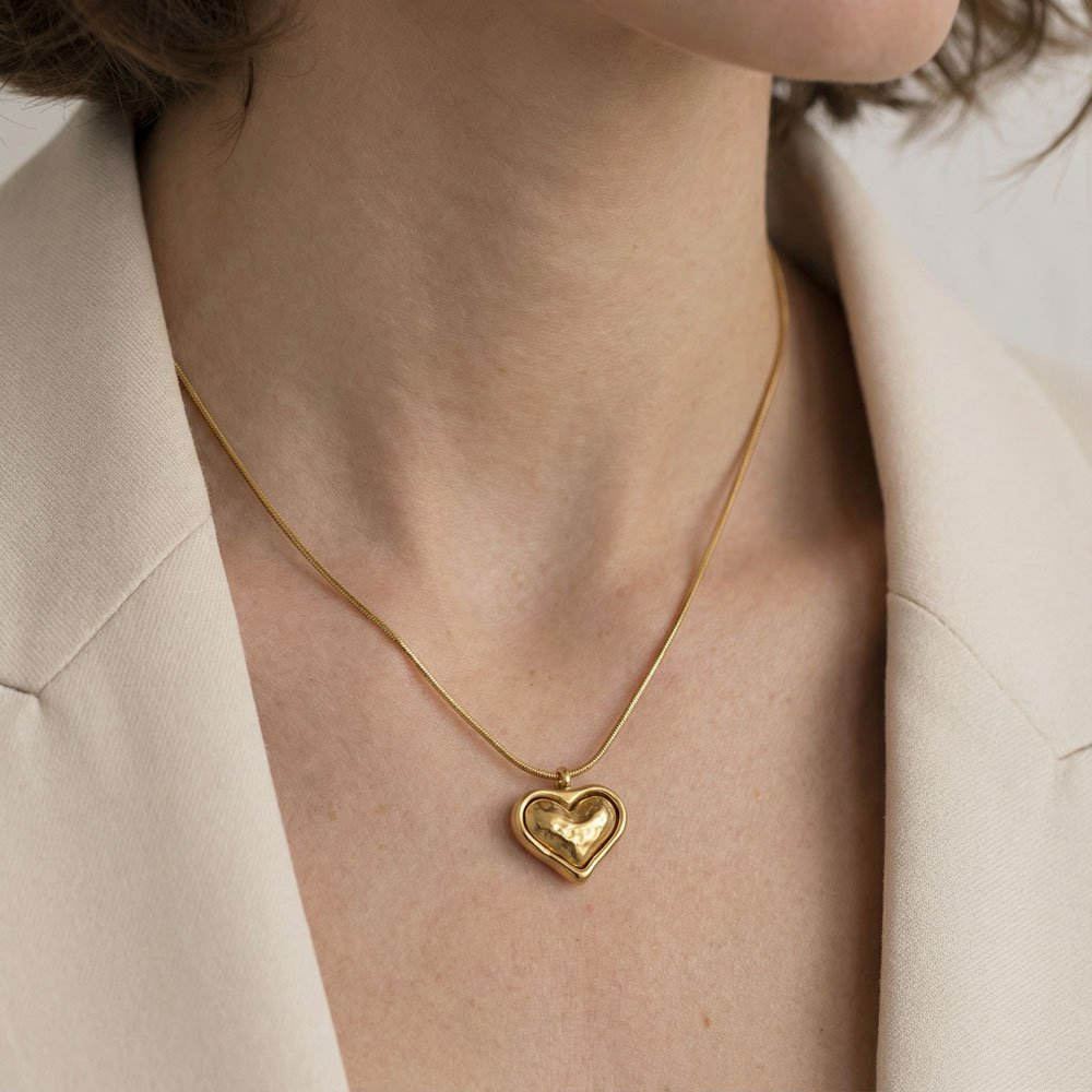 Coshe.gr -%wc_product_cat% Kολιέ Χρυσό Sweet Heart - Image 2