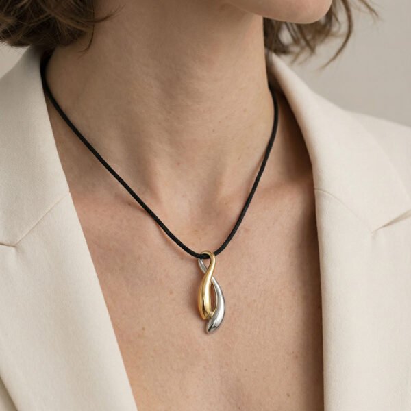 Alternative view of Κολιέ Χρυσό-ασημένιο Vieno