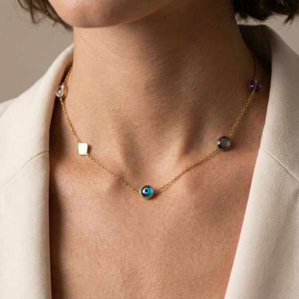 Alternative view of Κολιέ Χρυσό Astra από Ανοξείδωτο Ατσάλι