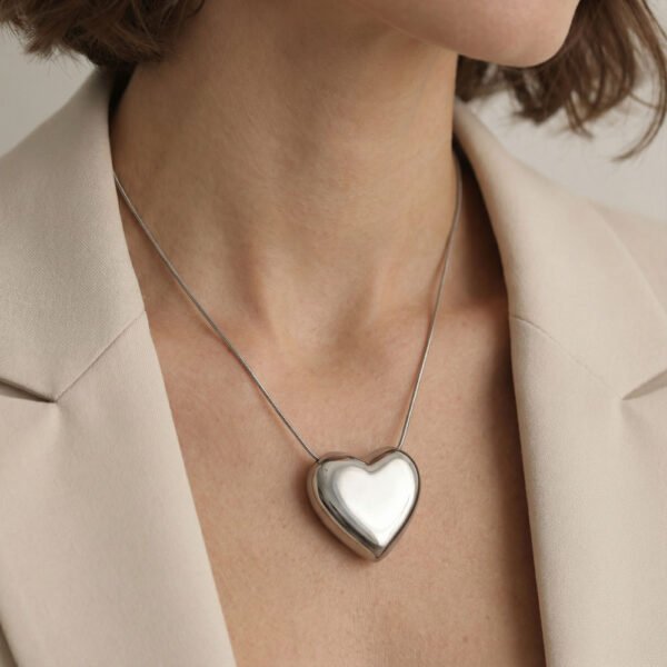 Alternative view of Κολιέ Ασημένιο Serene Heart Silver