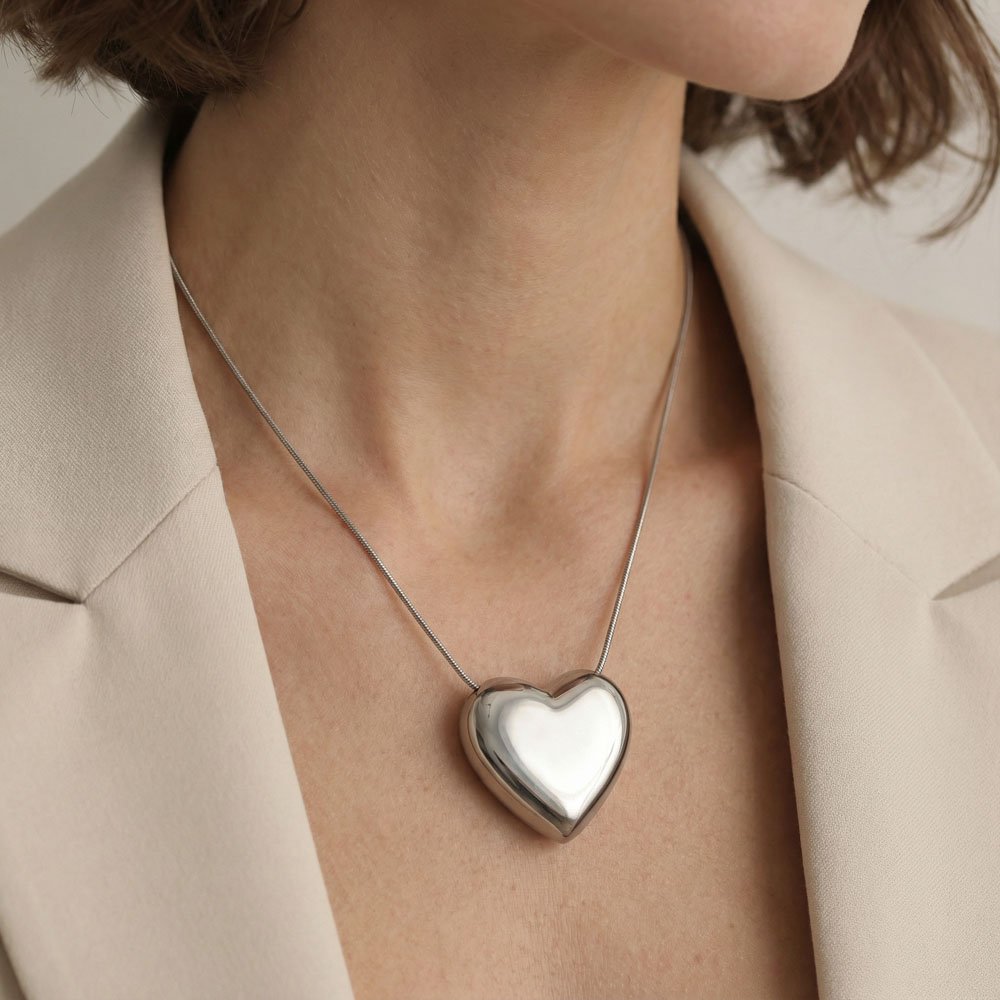 Coshe.gr -%wc_product_cat% Κολιέ Ασημένιο Serene Heart Silver - Image 2