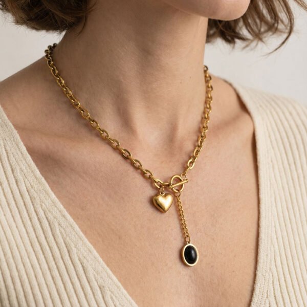 Alternative view of Κολιέ Χρυσό Noir Gold Chain